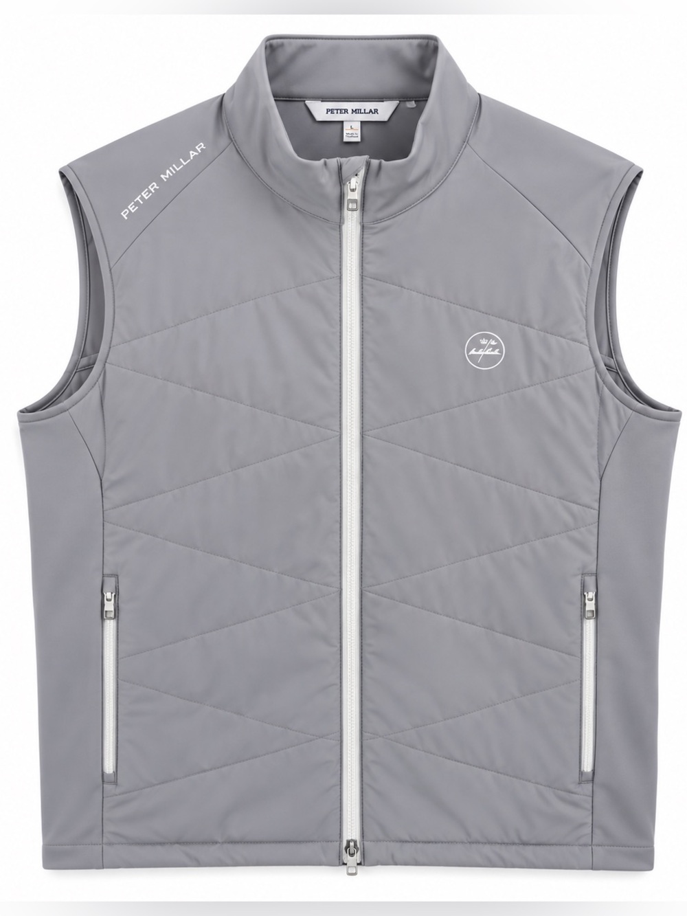 Peter Millar Crown Sport Venture Hybrid Vest in Gale Gray.